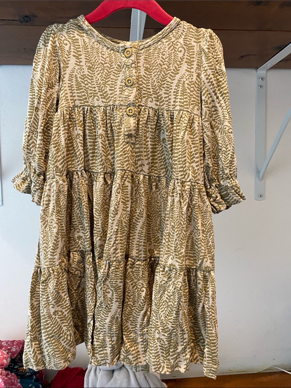 kate quinn the woods Cream Dress with Leaf Print